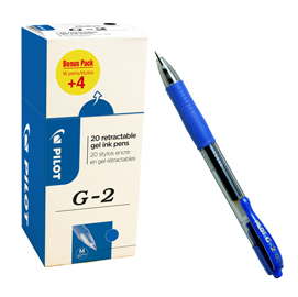ROLLER GEL A SCATTO G 2 - PUNTA 0,7MM  - BLU - PILOT - CONF. 16 + 4 PEZZI 83328
