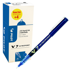 ROLLER CON CAPPUCCIO HI TECPOINT V7 - PUNTA 0,7MM - BLU  - PILOT - CONF. 16 + 4 PEZZI 82708