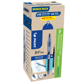 ROLLER GEL B2P ECOBALL - PUNTA 0,7 MM - 10 REFILL B2P INCLUSI - BLU - PILOT - CONF. 20 PEZZI 98226