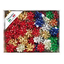 STELLE DI NASTRO METAL 6870 - 10 MM - DIAM. 5 CM - COLORI ASSORTITI - BRIZZOLARI - CONF. 100 PEZZI 88236