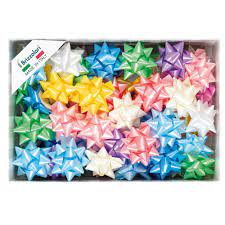 STELLE DI NASTRO LISCIO 6800 - 19 MM X DIAM. 9 CM - COLORI ASSORTITI PRIMAVERA - BRIZZOLARI - CONF. 70 PEZZI 99258