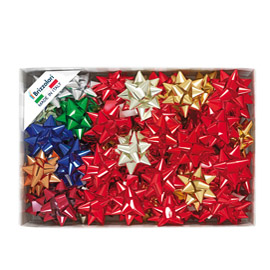 STELLE DI NASTRO 6870 - METAL - 19MM - DIAMETRO 9CM - COLORI ASSORTITI - BRIZZOLARI - CF. 70 88238