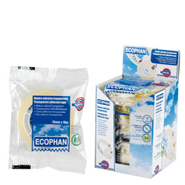 NASTRO ADESIVO ECOPHAN - 19 MM X 10 MT - IN CARAMELLA - TRASPARENTE - EUROCEL 87012