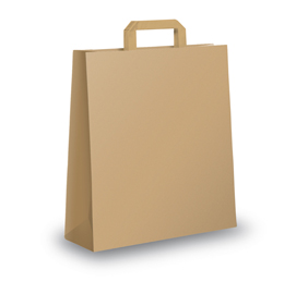 SHOPPER IN CARTA - MANIGLIE PIATTINA - 22 X 10 X 29CM - AVANA - CONF. 350 SACCHETTI 64916