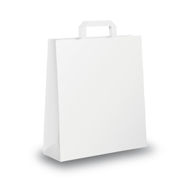SHOPPER - MANIGLIA PIATTINA - 26 X 11 X 34,5 CM - CARTA KRAFT - BIANCO - MAINETTI BAGS - CONF. 300 PEZZI 87711