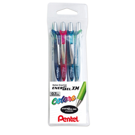 ROLLER SCATTO ENERGEL XM - PUNTA 0,7 MM - COLORI ASSORTITI - PENTEL - ASTUCCIO 4 PEZZI 85894