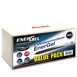 ROLLER ENERGEL SLIM - PUNTA 0,7 MM - NERO - VALUE PACK 20+4 PEZZI 90023