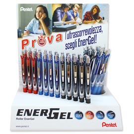ROLLER ENERGEL XM - PUNTA 0,7 MM - COLORI ASSORTITI - PENTEL - EXPO 48 PEZZI 98801