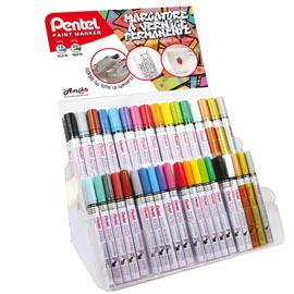MARCATORE A VERNICE - COLORI E PUNTE ASSORTITI - PENTEL - EXPO 72 PEZZI 98805