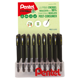 ROLLER ENERGEL RECYCOLOGY - CON CAPPUCCIO - COLORI ASSORTITI - PENTEL - EXPO 48 PEZZI 98802