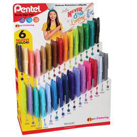 PENNARELLO BRUSH SIGN PEN - COLORI ASSORTITI - PENTEL - EXPO 126 PEZZI 102357