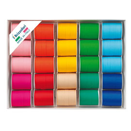 ROCCHE DI NASTRO SIMILPAPER -10 MM X 10 MT - COLORI ASSORTITI PRIMAVERAI - BRIZZOLARI - CONF. 25 PEZZI 99262
