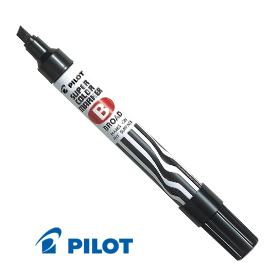 MARCATORE PERMANENTE PILOT SUPER COLOR - PUNTA A SCALPELLO IN FIBRA ACRILICA 5,0MM - NERO - PILOT 29446