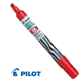MARCATORE PERMANENTE PILOT SUPER COLOR - PUNTA A SCALPELLO IN FIBRA ACRILICA 5,00MM - ROSSO - PILOT 29448