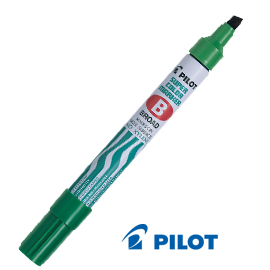 MARCATORE PERMANENTE PILOT SUPER COLOR - PUNTA A SCALPELLO IN FIBRA ACRILICA 4,5MM - VERDE - PILOT 29449