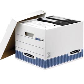 SCATOLA ARCHIVIO BANKERS BOX SYSTEM - CON COPERCHIO - 33,3X28,5X38 CM - BIANCO - FELLOWES 56586