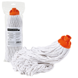 MOP INDUSTRIALE FALCON - A FRANGE - 300 GR - COTONE RIGENERATO - BIANCO - IN FACTORY 99955