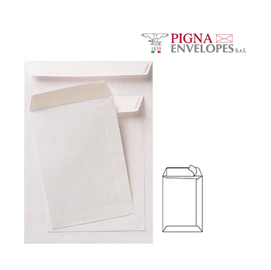 BUSTA A SACCO BIANCA - SERIE COMPETITOR - CERTIFICAZIONE FSC - STRIP ADESIVO - 300X400 MM - 80 GR - PIGNA - CONF. 500 PEZZI 46161