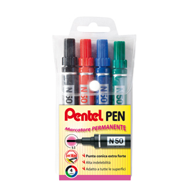 MARCATORE N50 PENTEL - PUNTA CONICA 4,30 MM - COLORI ASSORTITI - PENTEL - ASTUCCIO 4 PEZZI 85912