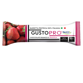 BARRETTA PROTEICA GUSTOPRO - CIOCCOLATO BIANCO E FRAGOLA - 40 GR - FALCO 100499