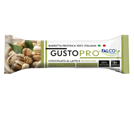 BARRETTA PROTEICA GUSTOPRO - CIOCCOLATO AL LATTE E PISTACCHIO - 40 GR - FALCO 100501
