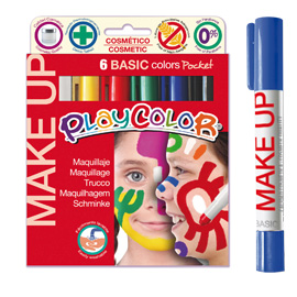 TEMPERA SOLIDA MAKE UP  - COSMETICA - PLAYCOLOR - ASTUCCIO 6 COLORI BRILLANTI 79552