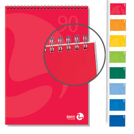 BLOCCO NOTES COLOR - SPIRALATO LATO CORTO - 5MM - 210 X 297MM - 90GR - 50 FOGLI - BM 71152