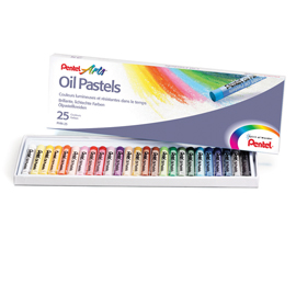 PASTELLI A OLIO - LUNGHEZZA 60 MM - COLORI ASSORTITI - PENTEL - ASTUCCIO 25 PEZZI 82443