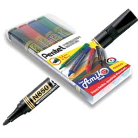MARCATORE PERMANENT MARKER N850 LINEA AMIKO - ASTUCCIO 4 COLORI - PUNTA CONICA 4,50MM - AMIKO 73435