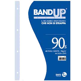 RICAMBI BANDUP FORATI RINFORZATI - A4 - BIANCHI - 40 FOGLI - 90GR - BM 75587