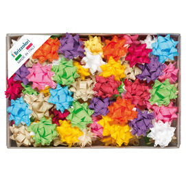 STELLE IN RAFIA SINTETICA - 19MM - COLORI PRIMAVERILI ASSORTITI - BRIZZOLARI - CF. 70 88180