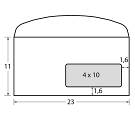 BUSTA SUPER BRISTOL 80 - CON FINESTRA - GOMMATO - 11 X 23 CM - 80 GR - BIANCO - BLASETTI - CONF. 500 PEZZI 59124