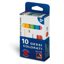 GESSETTI TONDI - D 9X80 MM - COLORATI - PRIMO - SCATOLA 10 GESSETTI TONDI 35276