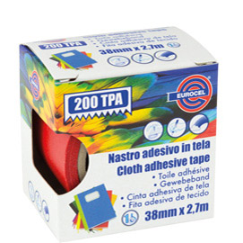 NASTRO ADESIVO TELATO TPA 200  - 38 MM X 2,7 MT - ROSSO - EUROCEL 87024
