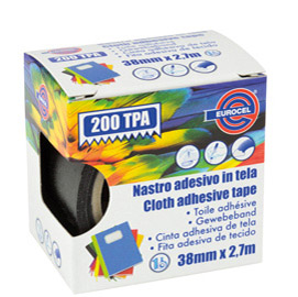 NASTRO ADESIVO TELATO TPA 200 - 38 MM X 2,7 MT - NERO - EUROCEL 87022