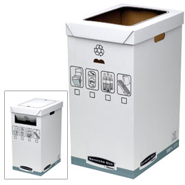 CESTINO PER RICICLO BANKERS BOX SYSTEM - CAPACITA' 90 LITRI - 30X50 CM - DORSO 60 CM -  FELLOWES 74724