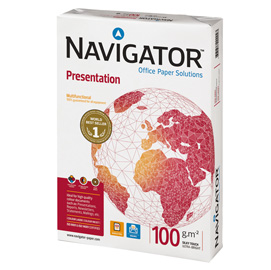 CARTA PRESENTATION 100 - A3 - 100 GR - BIANCO - NAVIGATOR - CONF. 500 FOGLI 67789