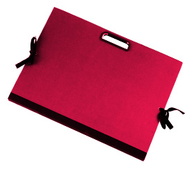 CARTELLA PORTADISEGNI - CON MANIGLIA - 35X50 CM - ROSSO - BREFIOCART 56898