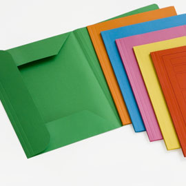 CARTELLINE 3 LEMBI - 200 GR - 25X33 CM - MIX 6 COLORI - BREFIOCART - CONF. 12 PEZZI 56624