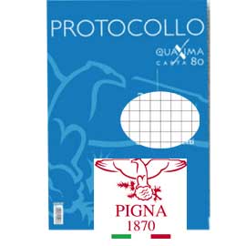 FOGLI PROTOCOLLO QUAXIMA - A4 - QUADRETTO 4MM - 200 FOGLI - 80GR - PIGNA 54917