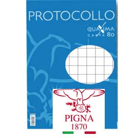 FOGLI PROTOCOLLO QUAXIMA - A4 - QUADRETTO 5MM - 200 FOGLI - 80 GR - PIGNA 54918