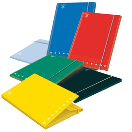 CARTELLINA CON ELASTICO MONOCROMO - CARTONE - 3 LEMBI - DORSO 1,2 CM - 26X34 CM - COL. ASSORTITI - PIGNA 67589