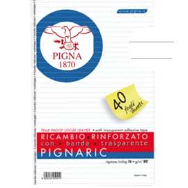 RICAMBI FORATI RINFORZATI PIGNARIC - A4 - 1 RIGO - 40 FOGLI - 80GR - PIGNA 54882