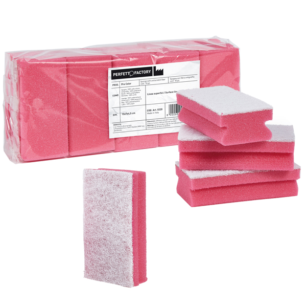 SPUGNA PRO COLOR - ROSSO - PERFETTO - PACK 10 PEZZI 89416