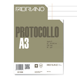 FOGLI PROTOCOLLO -  A4 - 1 RIGO CON MARGINE - 200 FOGLI - 60 GR - FABRIANO 58725
