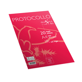 FOGLI PROTOCOLLO QUAXIMA - A4 - 1RIGO - 80 GR - PIGNA - CONF. 20 PEZZI 98512