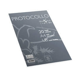 FOGLI PROTOCOLLO - USO BOLLO - A4 - 80 GR - PIGNA - CONF. 20 PEZZI 98515
