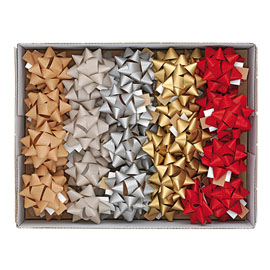 STELLE DI NASTRO ECOCOLOR - 20 MM X DIAM. 9 CM - FANTASIE ASSORTITE NATALE - BRIZZOLARI - CONF. 36 PEZZI 99271