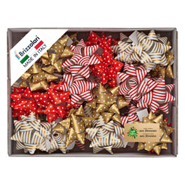 STELLE DI NASTRO ECOCARTA - 15 MM X DIAM. 6,5 CM - FANTASIE ASSORTITE NATALE - BRIZZOLARI - CONF. 50 PEZZI 99266