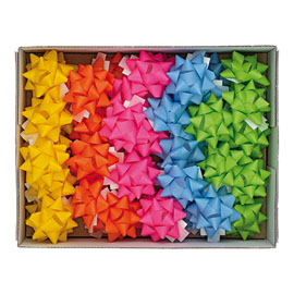 STELLE DI NASTRO ECOCOLOR - 15 MM X DIAM. 6,5 CM - COLORI ASSORTITI PRIMAVERA - BRIZZOLARI - CONF. 50 PEZZI 99272